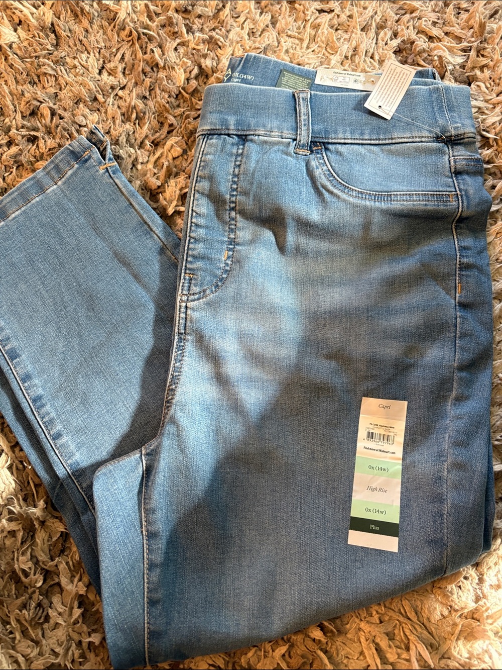 New Terra & Sky high rise, tummy control, Capri jeans, plus size